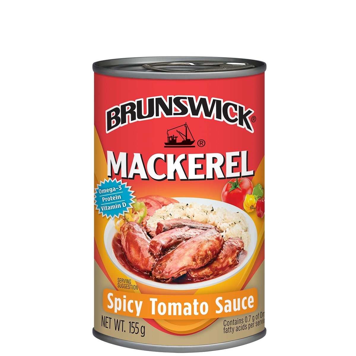BRUNSWICK MACKEREL SPICY TOMATO 155g