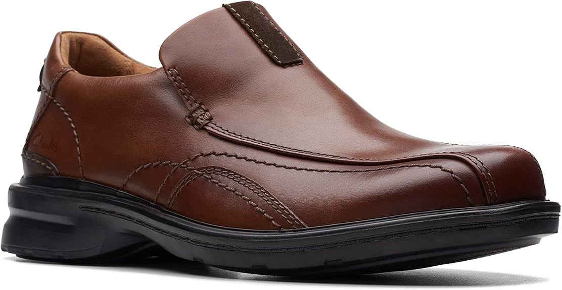 Clarks Mens Gessler Step : Dark Tan Leather