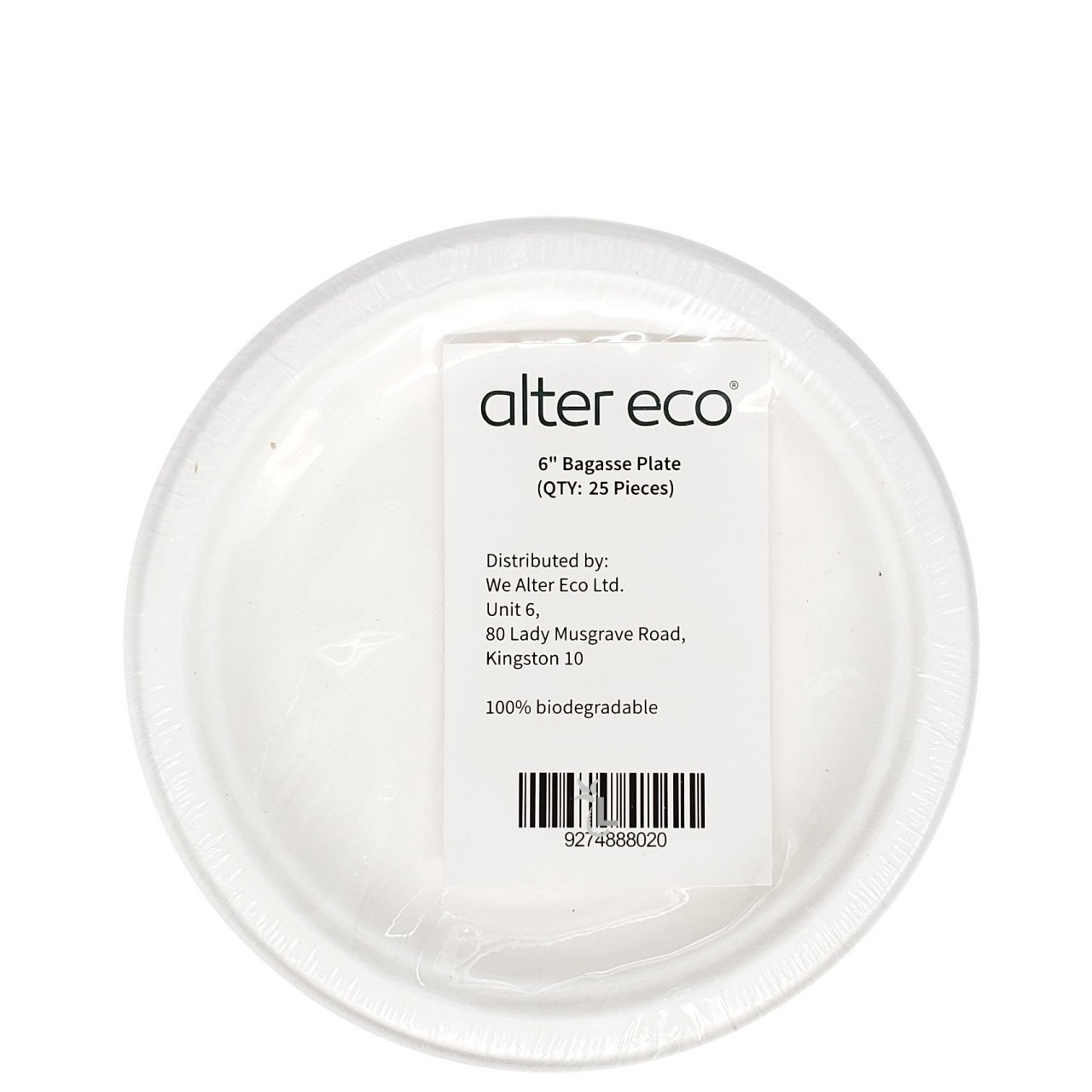 ALTER ECO BAGASSE PLATE ROUND 25x6in