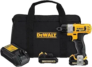 DEWALT 12V MAX Cordless Screwdriver, 1/4-Inch Hex Chuck, 1-Inch Bit Tips, Electric (DCF610S2)