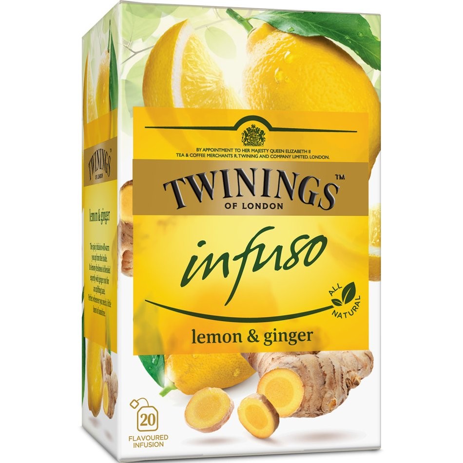 TWININGS TEA LEMON GINGER 20s