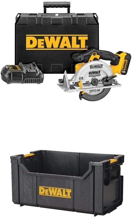 DEWALT DCS391P1 20V MAX Lithium Ion Circular Saw Kit with Dewalt DWST08205 ToughSystem Tote