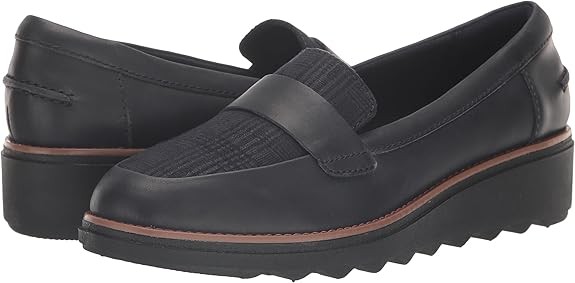 Clarks womens Sharon Gracie (Navy Combi Leather)