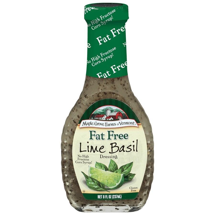 MAPLE GROVE DRESSING LIME BASIL FF 8oz