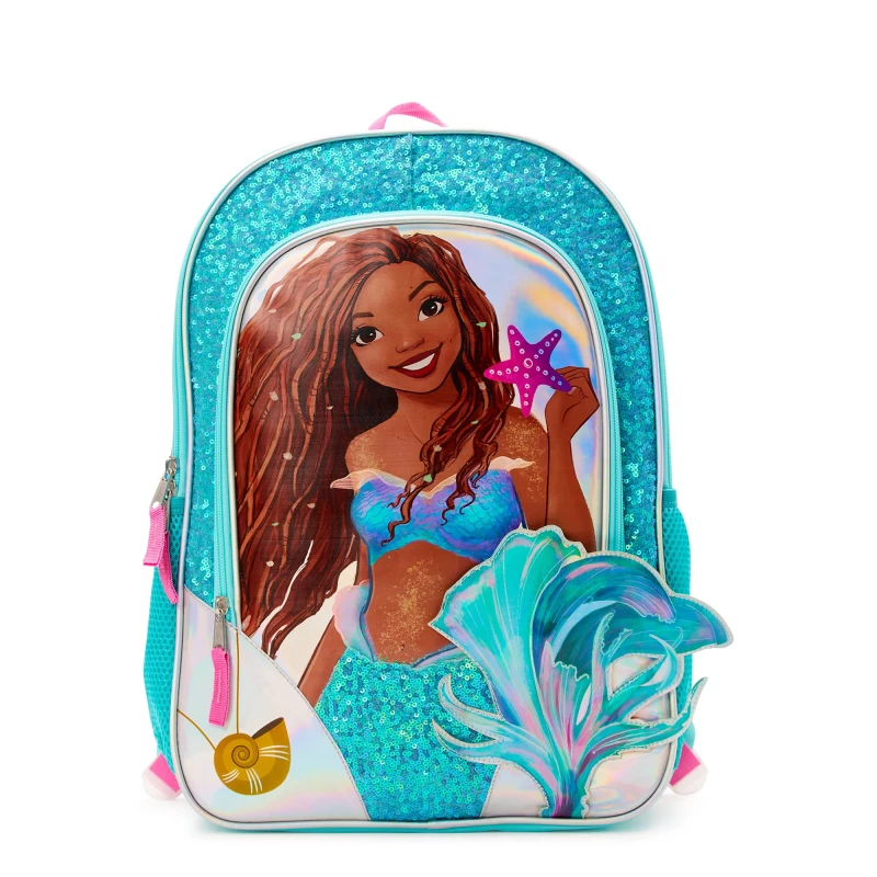 Little Mermaid Kids Ariel Sequin 17" Laptop Backpack