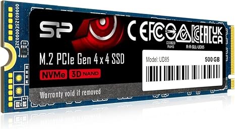Silicon Power 500GB UD85 NVMe 4.0 Gen4 PCIe M.2 SSD R/W up to 3,600/2,400 MB/s (SP500GBP44UD8505)
