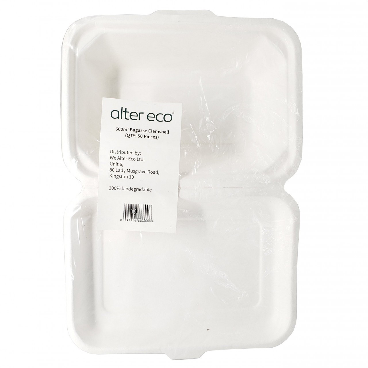 ALTER ECO BAGASSE CLAMSHELL 50x600ml