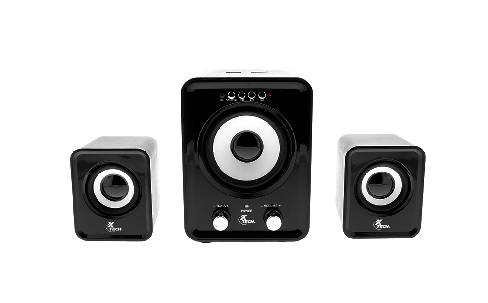 Xtech XTS375 Speakers - Black & white - Auxiliary input, USB and SD audio playback