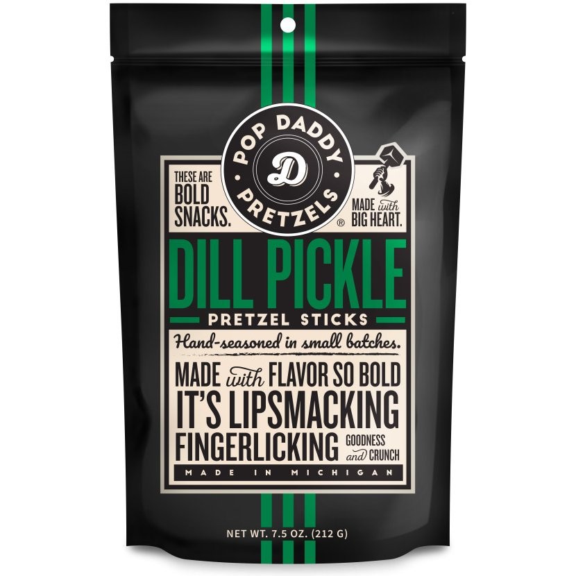 POP DADDY PRETZELS DILL PICKLE 7.5oz