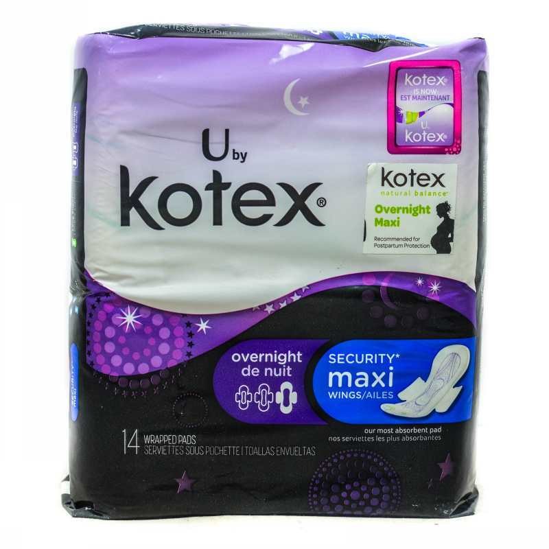 KOTEX MAXI N/BALANCE O/NITE WINGS.14