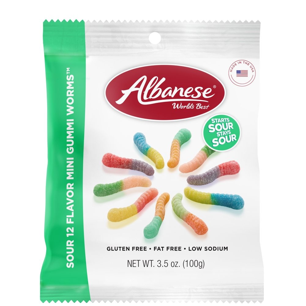 ALBANESE SOUR GUMMI WORMS SOUR 100g