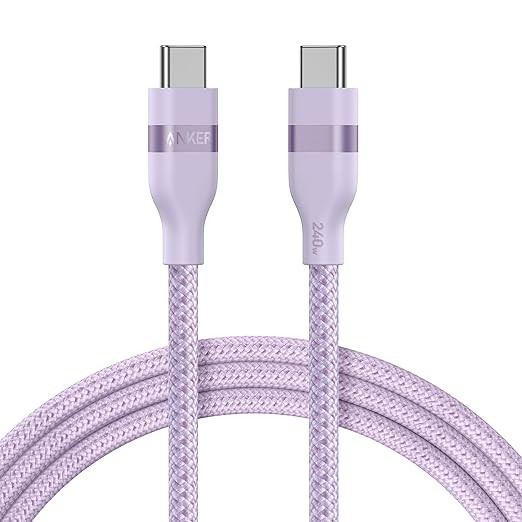 Anker Nano USB C Cable, 240W 6 ft Flexible Multi-Color Braided Cord, Fast Charging Type C Charger for iPhone 16/16 Pro/16 Plus/16 Pro Max, MacBook Pro, iPad Pro, Galaxy S23, and More