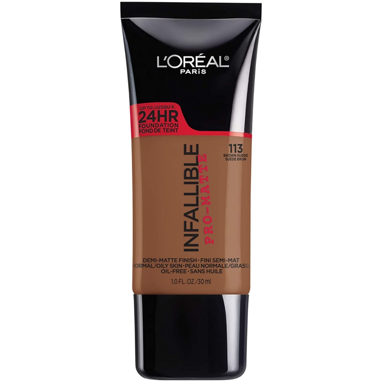 L'Oreal Paris Makeup Infallible Pro-Matte Liquid Longwear Foundation, Brown Suede 113, 1 fl. oz.