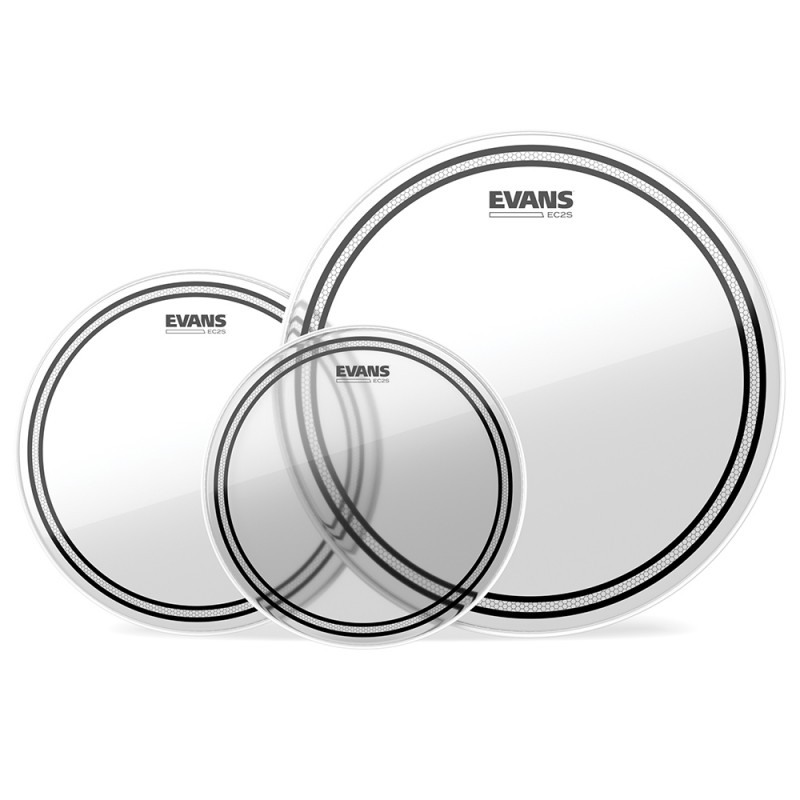 Evans EC2S Clear Fusion Tom Pack - 10"/12"/14"