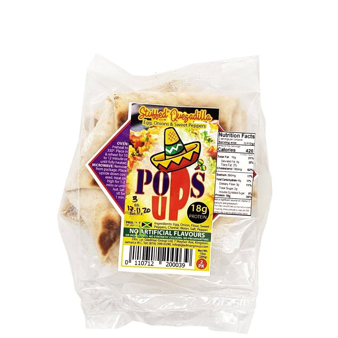 POPS UP EGG CHEESE PEPPERS ONIONS 8oz