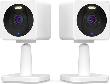 WYZE Cam OG Indoor/Outdoor 1080p WI-Fi Smart Home Security Camera with Color Night Vision, Built-in Spotlight, Motion Detection, 2-Way Audio, Compatible with Alexa & Google Assistant, White (2-pack)