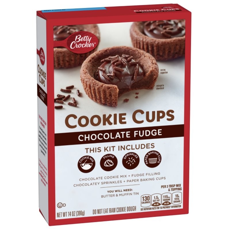 BETTY CRKR COOKIE CUPS CHOC FUDGE 397g