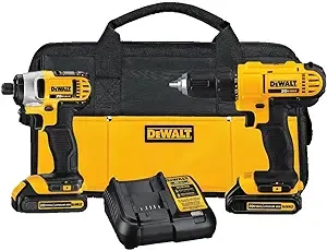 DEWALT 20V MAX Cordless Drill and Impact Driver, Power Tool Combo Kit with 2 Batteries and Charger (DCK240C2)