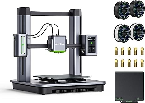 AnkerMake M5 3D Printer, AnkerMake PLA+ 3D Printing Filament (Black and White) and Accessory Set