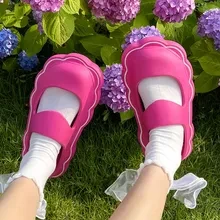 Women Summer Mary Jane Slippers Female Cute Beach New Sandals Eva Non Slip Outdoor Clouds Slides Mules Shoes