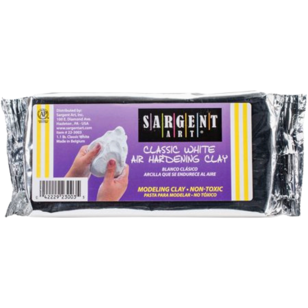 Sargent Art Classic White Air Hardening Clay, 1 lb