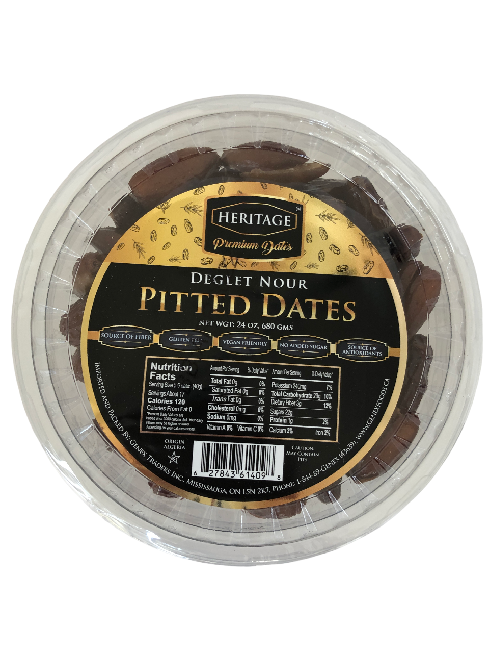 HERITAGE PITTED DEGLET NOUR DATES 24oz