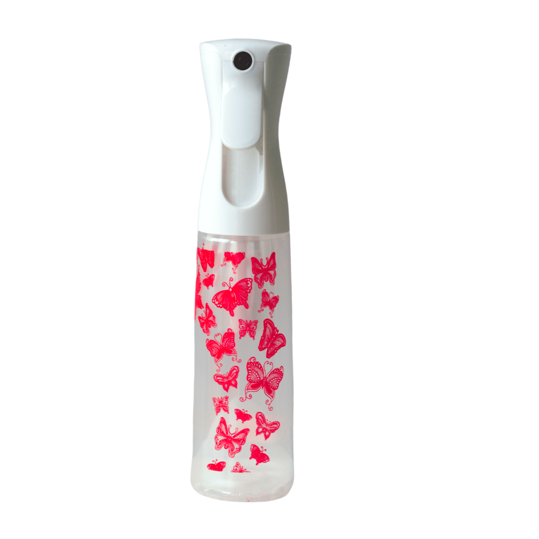 Continuous Mist Spray Bottle with Butterfly Print (Assorted Colors)