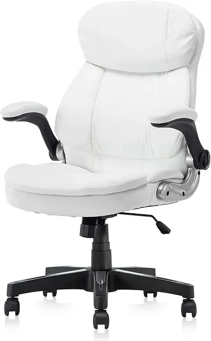 High Back Premium PU Leather Ergonomic Executive Chair with Lumbar Padding and Footrest