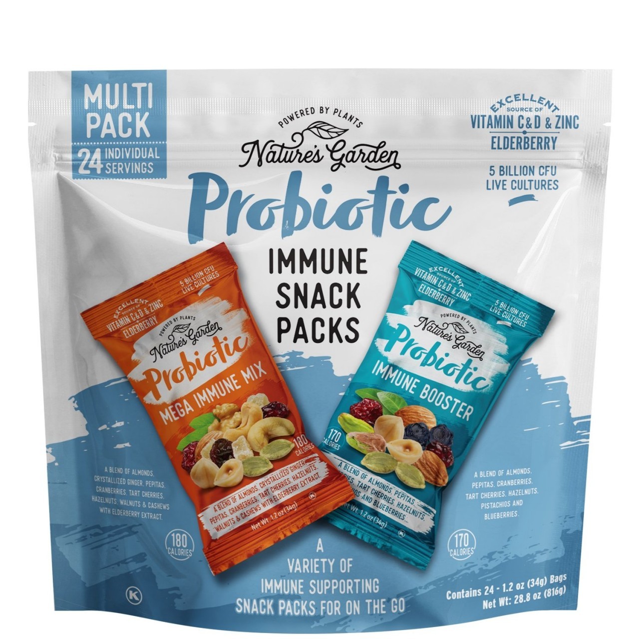 NATURES GARDEN IMMUNE SNACK MIX 24x34g