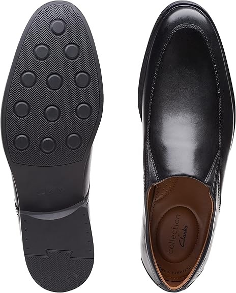 Clarks Mens Whiddon Step : Black Leather