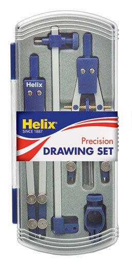 Helix Technical Precision Drawing Set Inc.thumbwheel Compass & Technical Compass