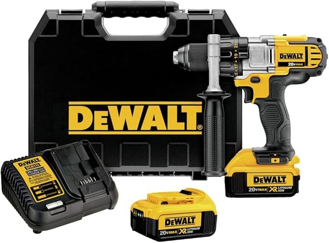 DEWALT 20V MAX Drill/Driver, 3-Speed, Premium 4.0Ah Kit (DCD980M2), Black, Medium