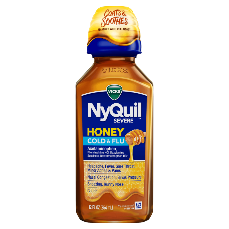 Nyquil Severe Honey Cold & Flu, 12 oz