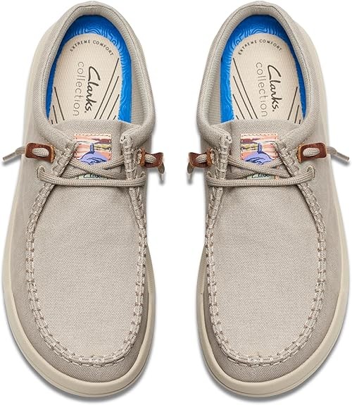 Clarks Mens Driftlite Surf  Light Grey Textile