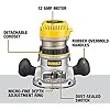 DEWALT Router, Fixed and Plunge Base Kit, Soft Start, 12-Amp, 24,000 RPM, Variable Speed Trigger, Corded (DW618PKB)