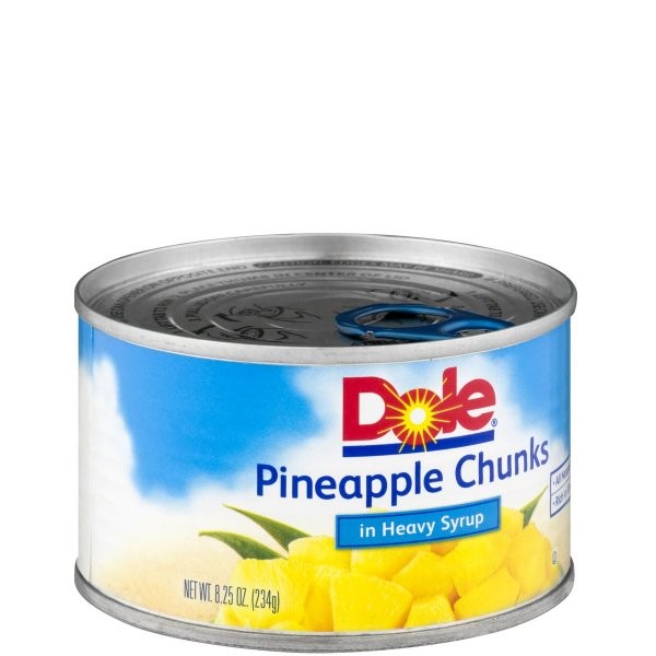 DOLE PINEAPPLE CHUNKS IN SYRUP 8.25oz