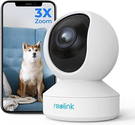 REOLINK 5MP Indoor Security Camera, 5GHz WiFi Camera, E1 Zoom Plug-in Pet Camera, 360 Degree Baby/Dog Monitor with 3X Optical Zoom, Auto Tracking, Person/Pet Detection, Dual Band WiFi, Local Storage (