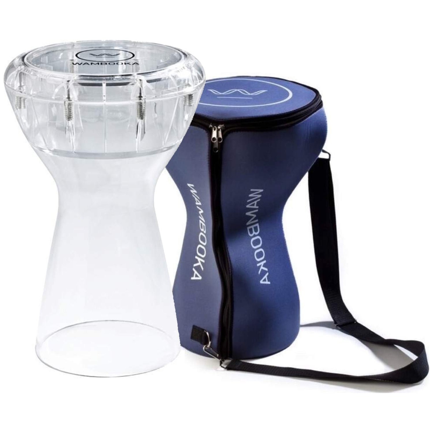 Wambooka Clear Darbuka Dry-Wet Hand Drum (with Carrying Bag)