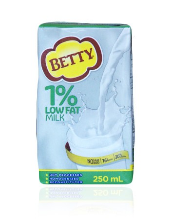 BETTY UHT 1% LOW FAT MILK 250ML