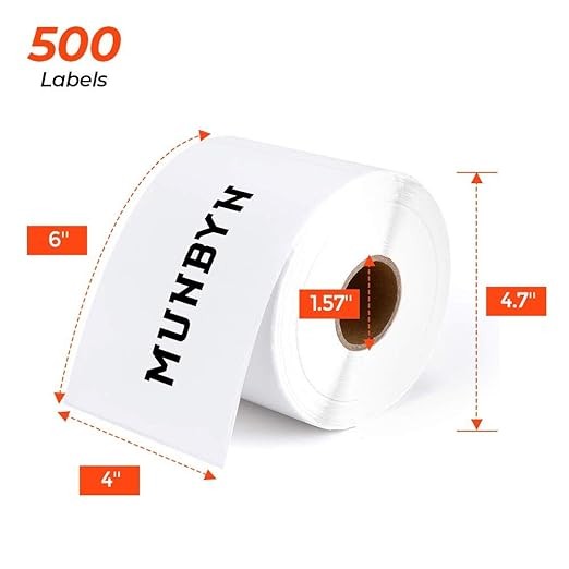 Click image to open expanded view MUNBYN Thermal Direct Shipping Labels (Pack of 500, 4x6 Labels Per Roll) - Commercial Grade