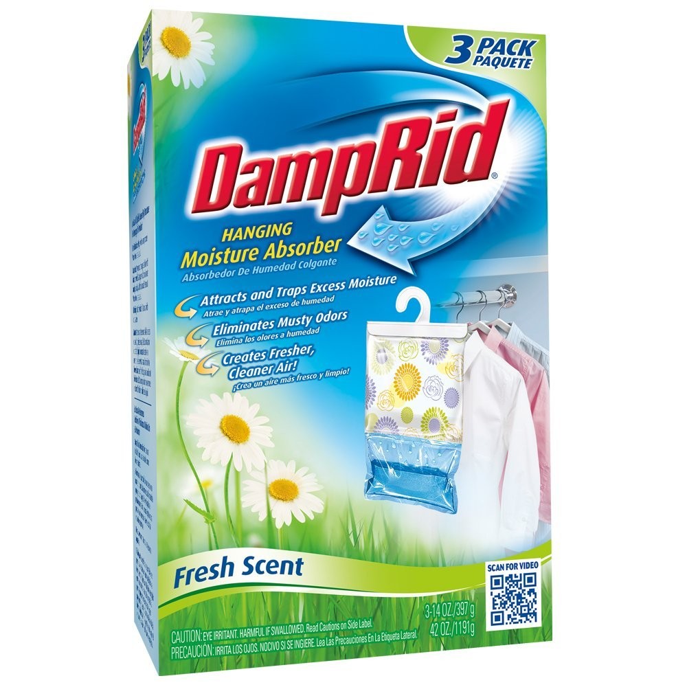 Damari FG83K Hanging Moisture Absorber Fresh Scent, 1 Box of 3 count