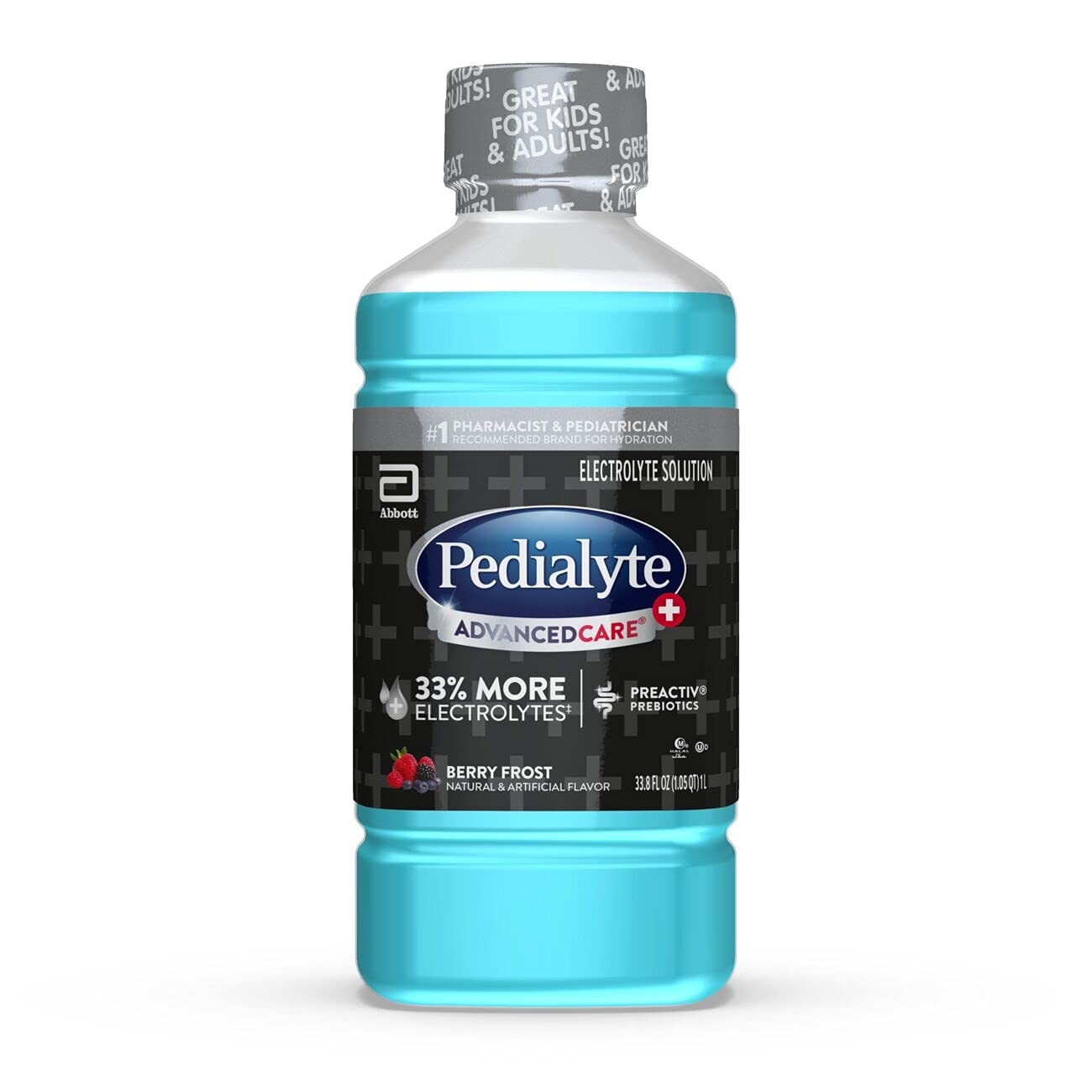 Pedialyte Advanced Care Electrolyte Solution, Berry Frost, 33.8oz