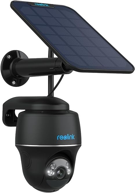 REOLINK 5MP Security Camera System Wireless Outdoor, Pan Tilt Battery Solar Cam with 2.4/5GHz Dual-Band WiFi, Smart Detection, Time Lapse, 2-Way Talk, No Hub Needed, Argus PT + Solar Panel (Black)