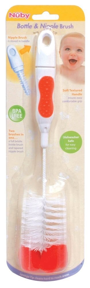 Nuby Bottle Nipple Brush (Assorted Colors)
