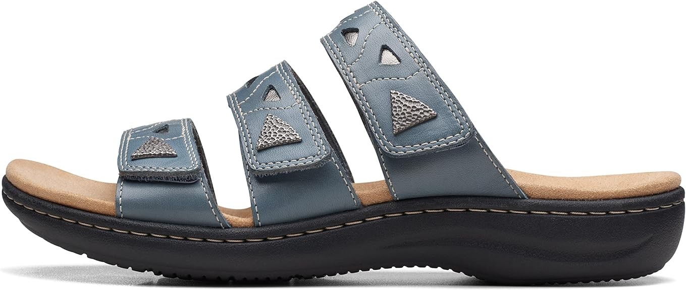 Clarks Womens Laurieann Nora : Blue Grey Leather