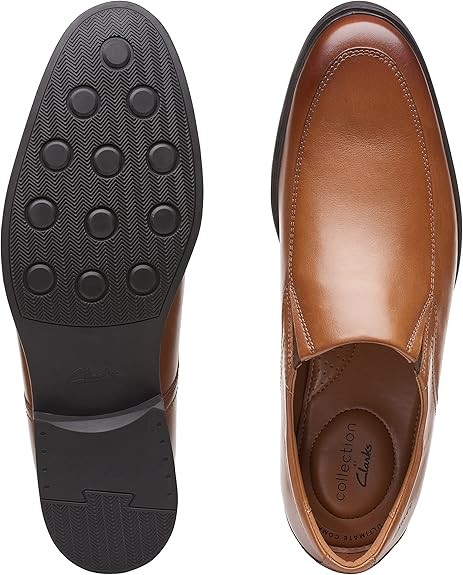 Clarks Mens Whiddon Step : Dark Tan Leather