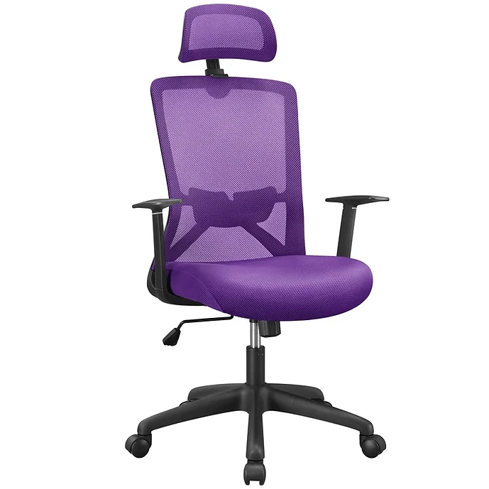 Yaheetech Mesh Office Chair with Headrest -Purple