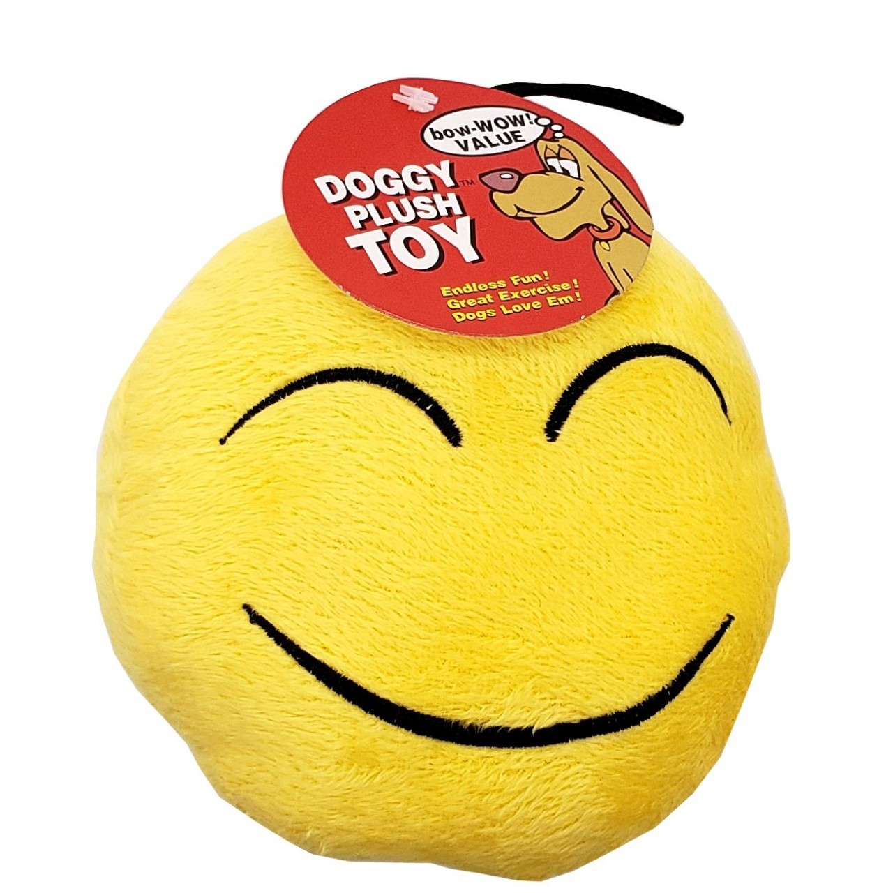 BOW-WOW VALUE DOG TOY PLUSH EMOTICON 1ct