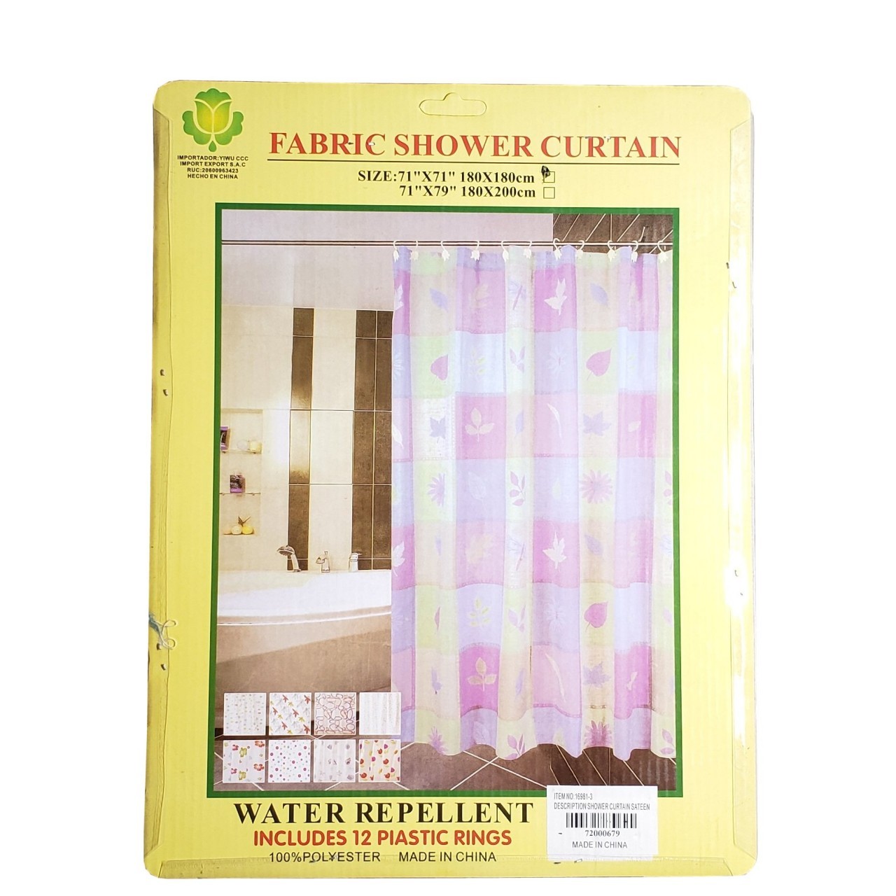 BRODER SHOWER CURTAIN 71x79