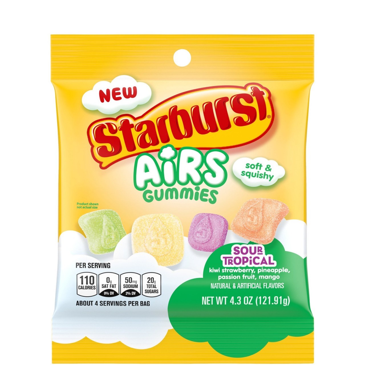 STARBURST GUMMIES AIRS TROPICAL 4.3oz